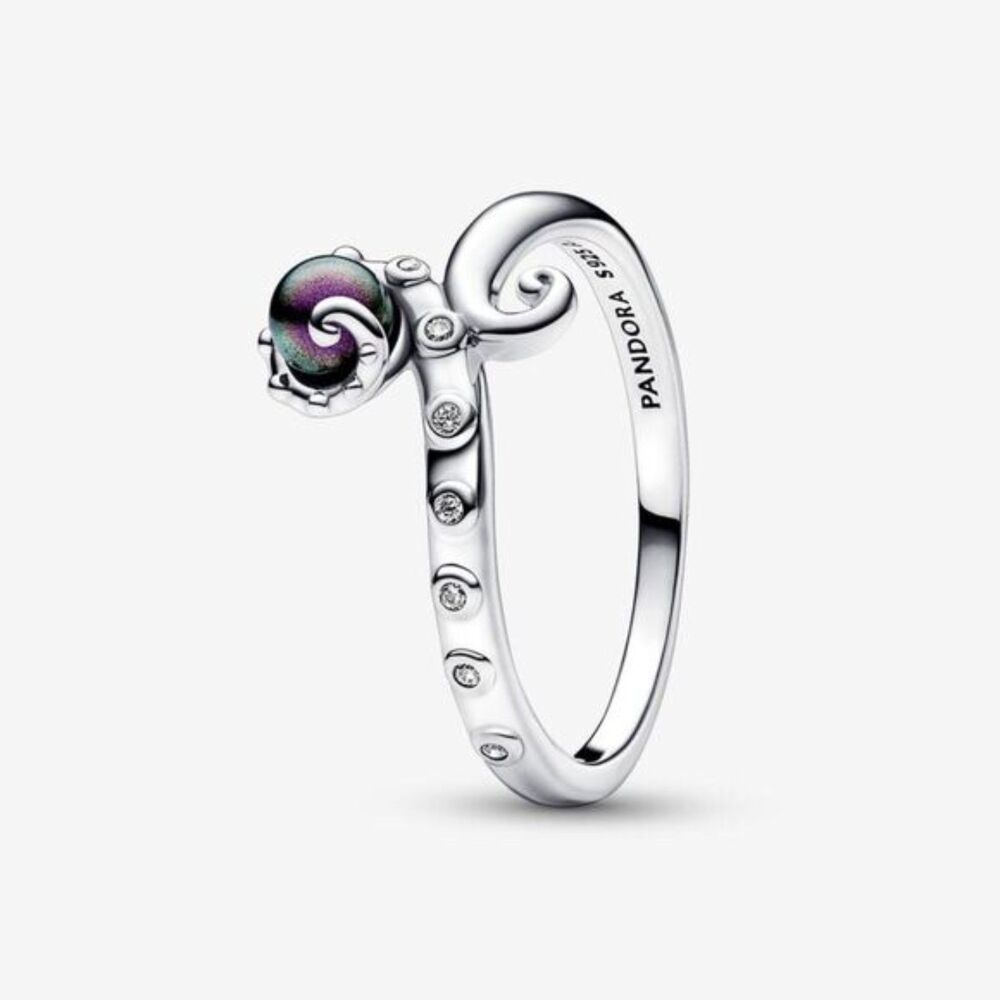 Disney The Little Mermaid Ursula Ring S925 ALE Luminous Purple Pearl & Tentacles